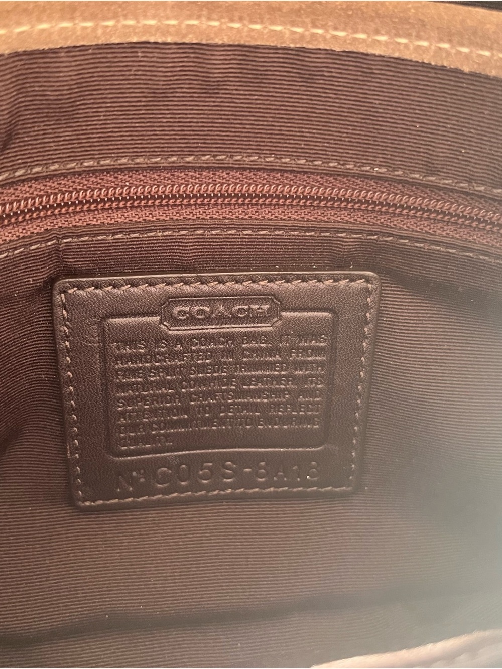 Coach Y2K Vintage Bag No. CO5S-8A18 Brown Suede - Picture 5 of 8